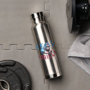 Kevin's Corner REAL GORILLA Face Paint US Flag Water Bottle