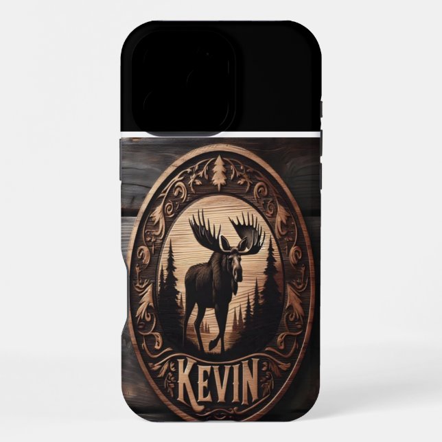 Kevin's Moose Carving iPhone Case (Back)