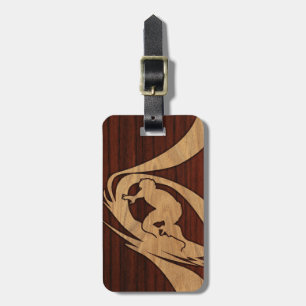 Kewalos Hawaiian Surfer Faux Wood Luggage Tags