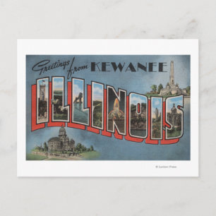 Kewanee, Illinois - Large Letter Scenes Postcard