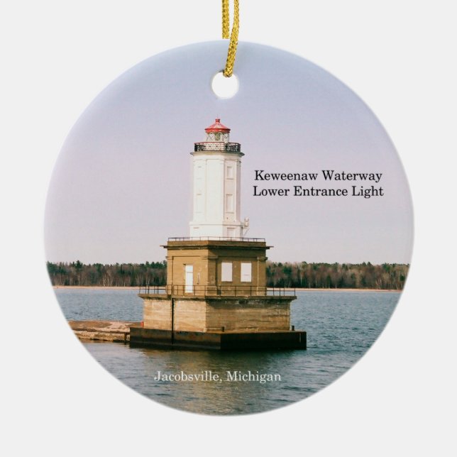 Keweenaw Waterway Lower Entrance Light ornament (Front)