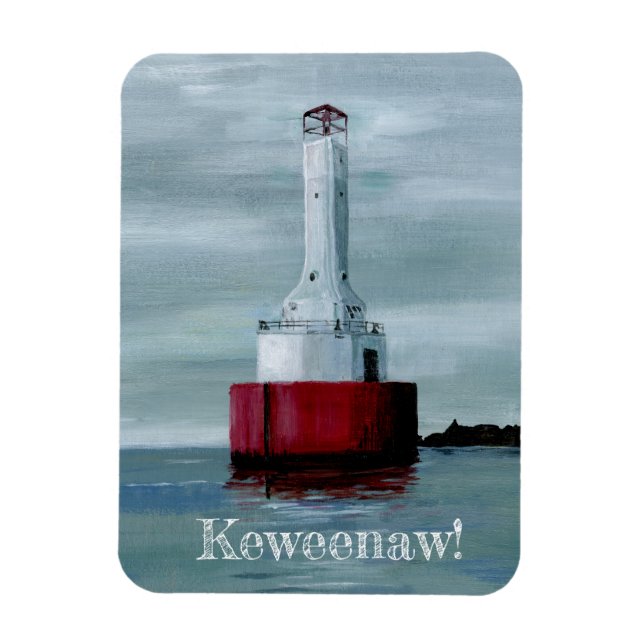 Keweenaw Waterway Upper Michigan UP lighthouse Magnet (Vertical)