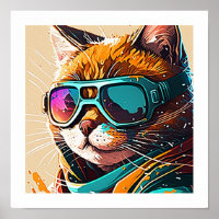 Kewl Beans Cool Cat with sunglasses portrait