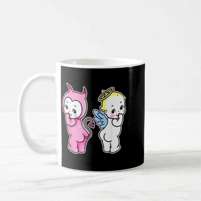 Kewpie Baby Angel Devil Cherubs Coffee Mug (Left)