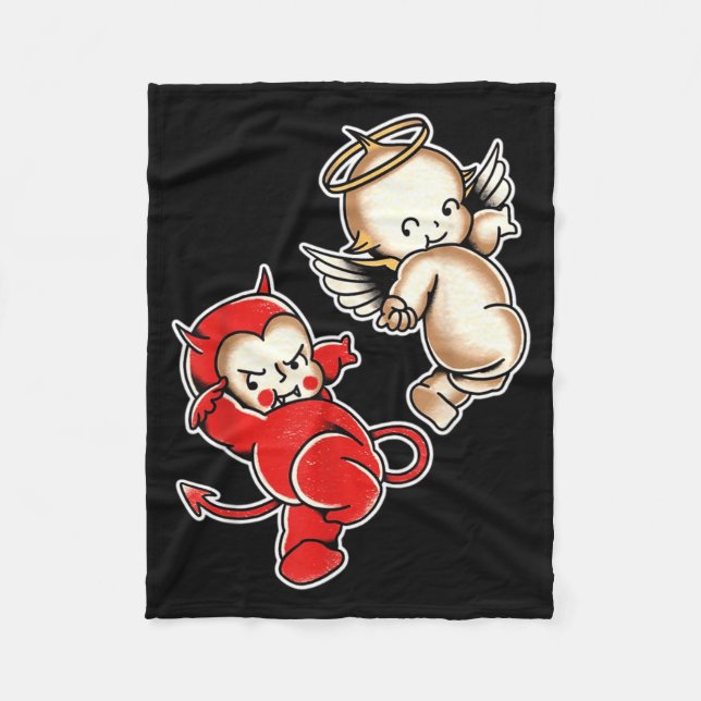 Kewpie Baby Devil Angel Cherubs Fleece Blanket (Front)