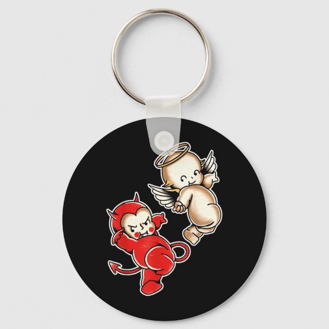 Kewpie Baby Devil Angel Cherubs Keychain (Front)