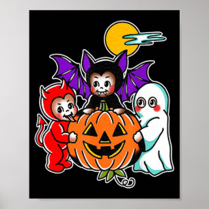 Kewpie Baby Ghost Vampire Devil Halloween Night Poster