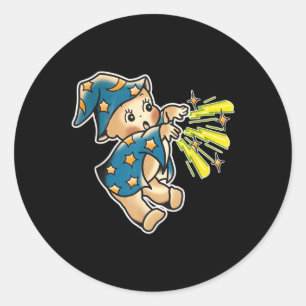 Kewpie Baby Wizard Traditional Tattoo Flash  Classic Round Sticker