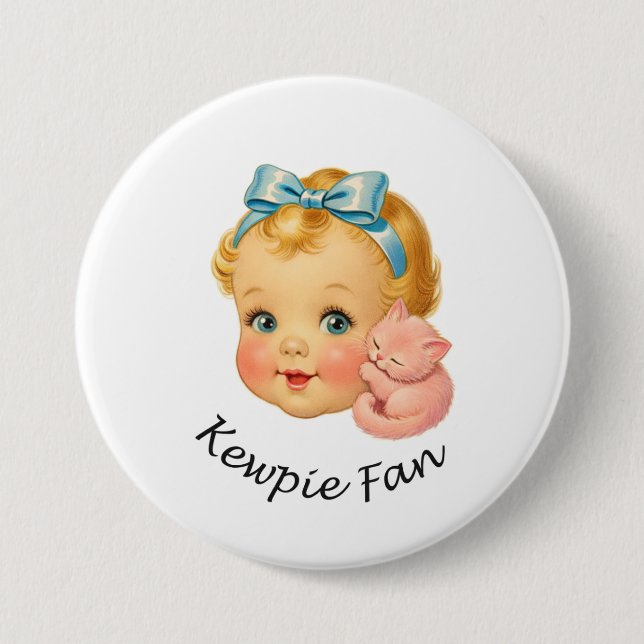 Kewpie Fan Dolly Badge 3 Inch Round Button (Front)