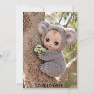 Kewpie Fan Koala Baby Notecard