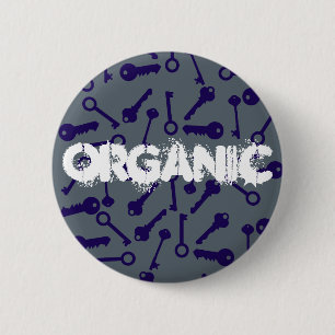 Key Blue Pattern Product 2 Inch Round Button