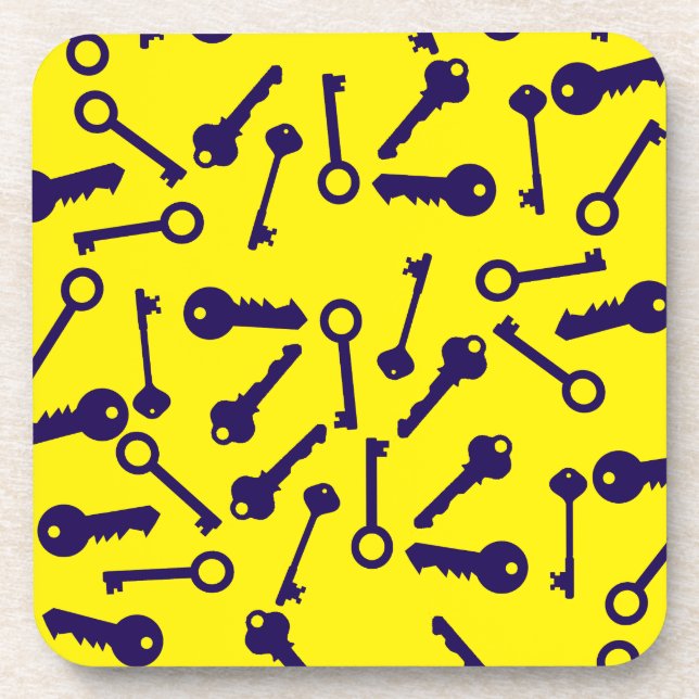 Key Blue Pattern Product Coaster (Front)