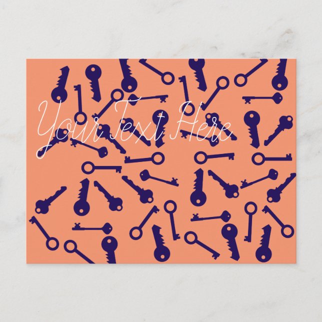 Key Blue Pattern Product Postcard (Front)