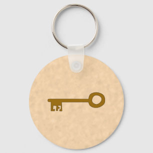 Key. Brown Key on Parchment Effect. Keychain