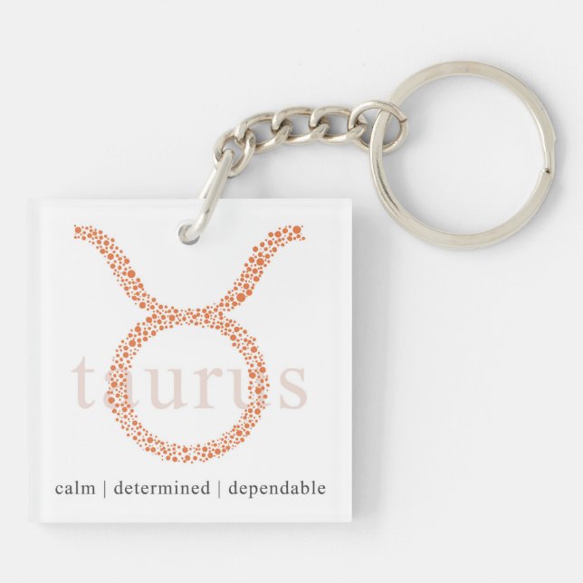 Key chain: Astrology Taurus Sign Keychain (Back)