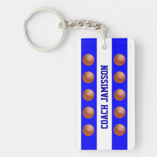 Key chain, Blue/White for Basketball Coach, Player