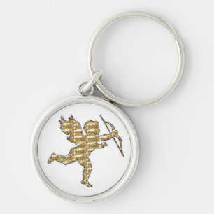 Key Chain Cupid Gold Ribbed