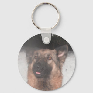 Key Chain German Shepherd Sticking Tongue Out
