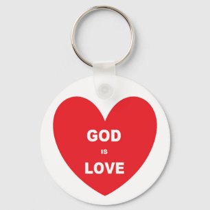 Key Chain God Is Love Red Heart