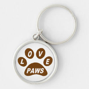 Key Chain Love Paws on Paws Brown