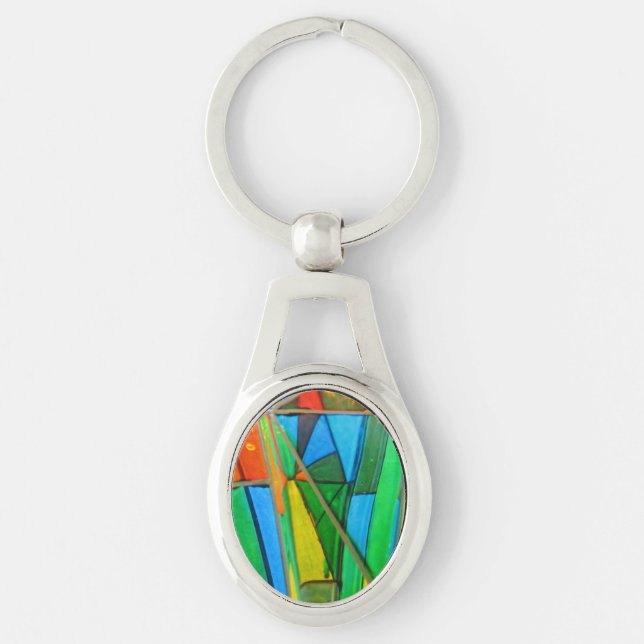 Key Chain--Murano Glass Green Keychain (Front)