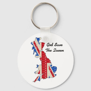 Key Chain UK Flag God Save The Queen