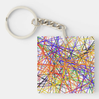 Key-chain with abstract colourful lines keychain