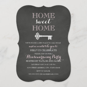 Key Chalkboard Housewarming Invitation