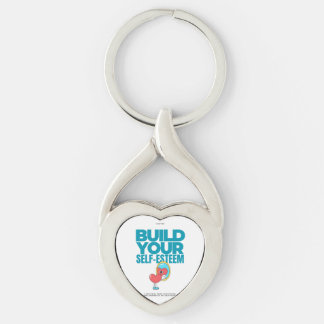 key door with text Build your self esteem Keychain
