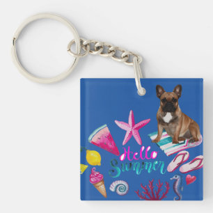 key fitter French Bulldogge hello  Keychain