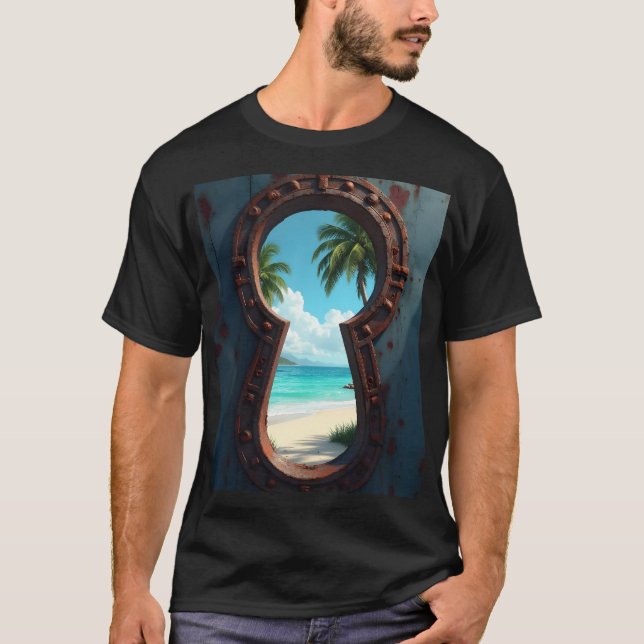 Key hole view of paradise T-Shirt (Front)