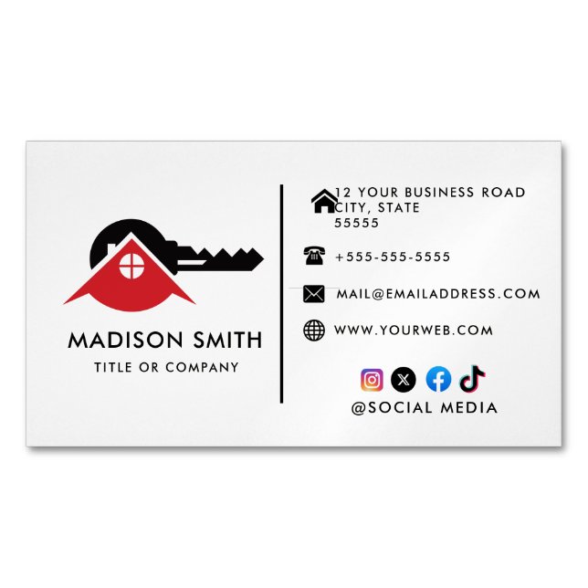 Key Home Magnetic Business Card (Front)