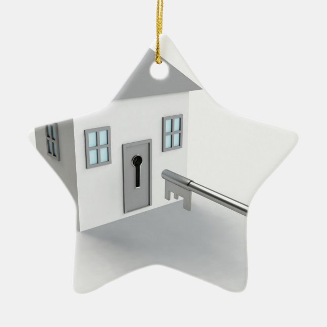 Key Home, Real Estate Agent, Selling Ceramic Ornament (Front)