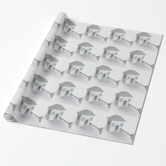 Key Home, Real Estate Agent, Selling Wrapping Paper (Unrolled)