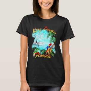 Key Largo Florida Beach Island Vacation Parrot T-Shirt