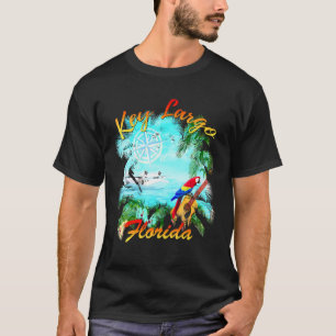 Key Largo Florida Beach Island Vacation Parrot T-Shirt