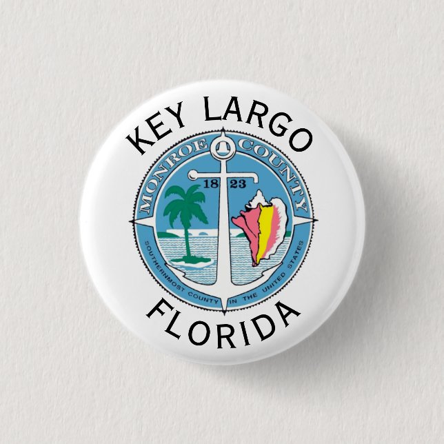 Key Largo - Florida Keys 1 Inch Round Button (Front)