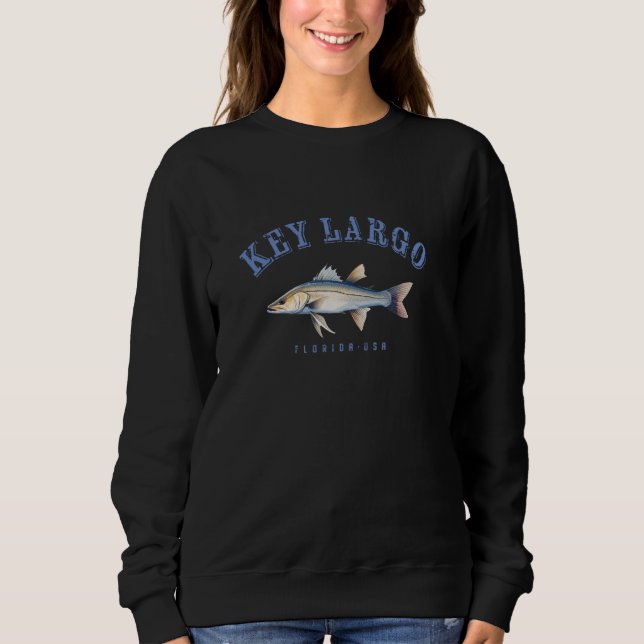Key Largo Florida Keys Snook Fishing Design Sweatshirt (Front)