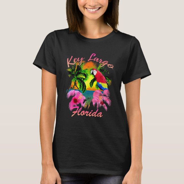 Key Largo Florida Keys Tropical Beach Sunset Islan T-Shirt (Front)
