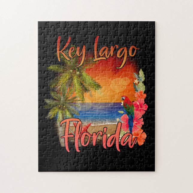 Key Largo Florida Keys Tropical Beach Sunset Jigsaw Puzzle (Vertical)