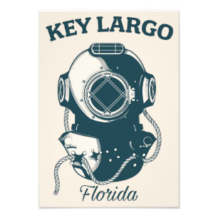 Key Largo Florida Nautical Diving travel poster