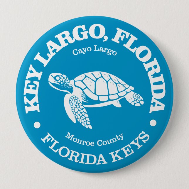 Key Largo (sea turtle) 4 Inch Round Button (Front)