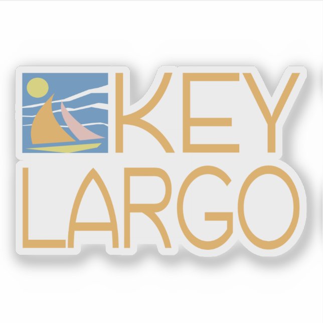 Key Largo Typographic Design with Boat (Front)