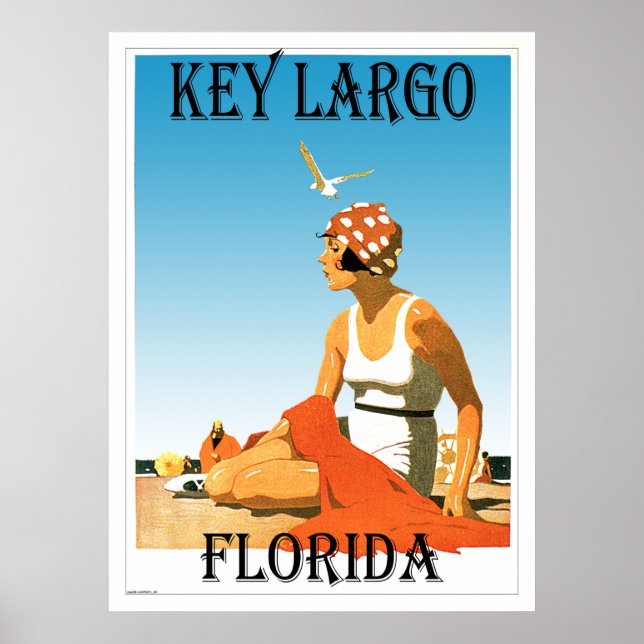 Key Largo Vintage Beach Poster (Front)