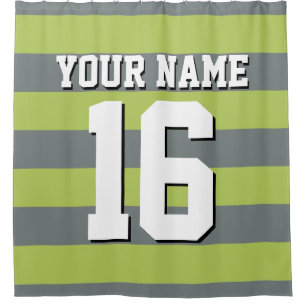 Key Lime Charcoal Sports Jersey Preppy Stripe