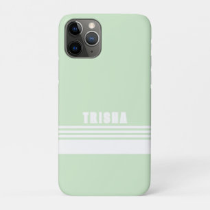 Key Lime Green modern preppy classic stripes iPhone 11 Pro Case