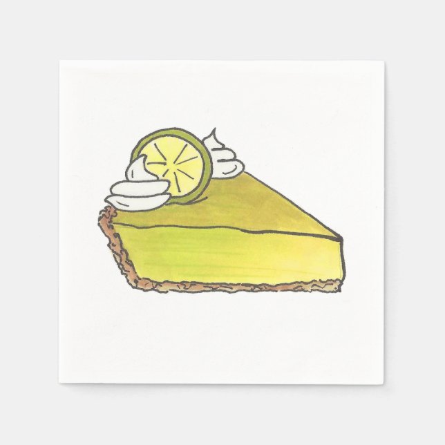 Key Lime Keylime Pie Slice Food Dessert Napkins (Front)