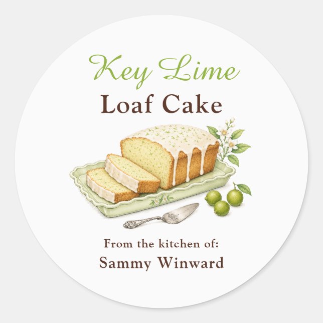 Key Lime Loaf Cake Gift Label (Front)