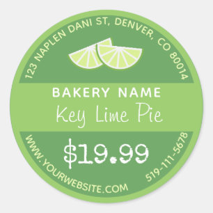 Key Lime Pie Bakery Round Sticker