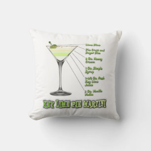 Key Lime Pie Martini Cocktail Recipe Art Throw Pillow